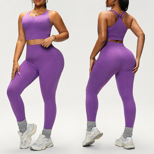 Conjunto Deportivo para Mujer de 2 Piezas, Bra Deportivo de Alta Elasticidad y Soporte, Leggings de Cintura Alta con Control de Abdomen, Ropa Deportiva para Yoga, Gimnasio y Running - Product Image 1
