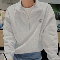 Sudadera de invierno con cuello alto y media cremallera, forro polar, estilo oversize para hombre, con logo personalizado bordado, ecológica