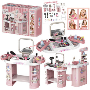 Grande table <span class=keywords><strong>de</strong></span> maquillage carrée en plastique pour enfants, miroir <span class=keywords><strong>de</strong></span> coiffeuse pour filles, jouets d'imitation pour enfants - Product Image 1