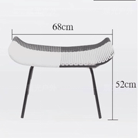 Ensemble de mobilier d'extérieur en rotin de style nordique : fauteuil individuel créatif, petit canapé, table de patio et chaises pour balcon et jardin