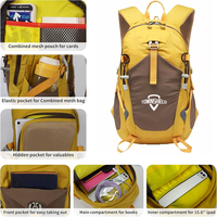 Sac à dos de randonnée 30L pliable, durable, léger, en RPET, pour femmes et hommes, utilisation en extérieur, compatible avec un ordinateur portable de 15,6 pouces