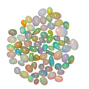 Lot de cabochons d'opale naturelle du Rajasthan, opale de feu Welo, pierres précieuses en vrac de toutes formes pour la fabrication de bijoux et pendentifs, vente en gros FAIJAN - Product Image 1