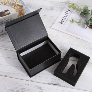 Cajas de regalo de embalaje de cartón rígido en forma de <span class=keywords><strong>libro</strong></span> <span class=keywords><strong>azul</strong></span> de lujo papel Kraft inserto de espuma EVA Hardware afeitadora embalaje de crema de afeitar - Product Image 4
