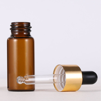 Flacon compte-gouttes en verre ambré pour cosmétiques avec bouchon 5ml 10ml 15ml 20ml pour parfum, huile essentielle, sérum, surface sérigraphiée