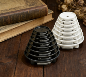 Soucoupe de plante circulaire noire ajustée, double couche avec réservoir, surface facile à nettoyer, plateau d'égouttage universel en PP pour usage intérieur/extérieur - Product Image 1