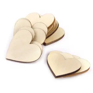 Недорогие деревянные сердечки из фанеры с вырезами в форме сердца, подарок на день Святого Валентина, лазерная гравировка