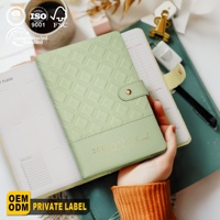 Carnets personnalisés pour étudiants Nouveauté 2026 Marque privée Kawaii A5 Journal à couverture rigide en cuir PU Agenda hebdomadaire et journalier non daté