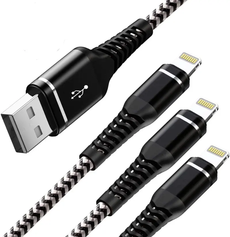 3ft Cable 3Pack 3 Foot iPhone Charger Cord USB Nylon Braided Fast Charging Cable Compatible with Apple iPhone