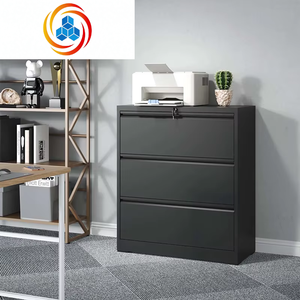 Black <b>Metal</b> Lateral 3 Drawer Hanging <b>File</b> <b>Cabinet</b> with Lock Office Document Drawer Storage Steel Filing <b>Cabinet</b> for Sale - Product Image 4