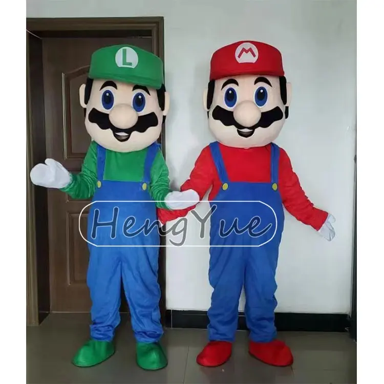 Mario e Luigi mascot costumes Factory Real picture Sonic Mascot Costume peluche mascotte Costume per adulto