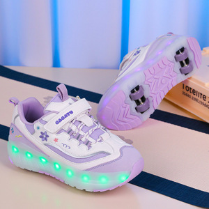 Chaussures à roulettes lumineuses Gaoqiyu pour enfants avec roues alignées, en maille respirante, pour la saison printemps-automne - Product Image 1