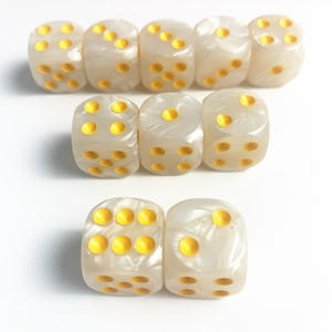 חצי 16 מ "מ צרוד פנינה צבעים מרובע ופינה עגולה זווית רגילה נקודות pip קוביות אקריליק קוביה פלסטיק משחק קוביה - Product Image 4