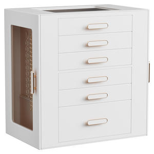 กล่องใส่เครื่องประดับทรงสี่เหลี่ยมผืนผ้า ยี่ห้อ <span class=keywords><strong>JoJo</strong></span> Popular ฝาใส หนังหรูหรา ป้องกันฝุ่น ขนาด 28*<span class=keywords><strong>27</strong></span>*17 ซม. สำหรับจี้ สร้อยข้อมือ ต่างหู แหวน - Product Image 4