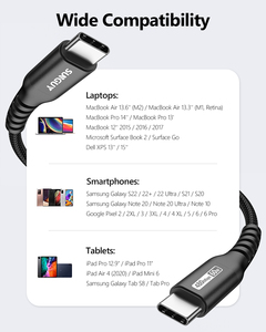 DE Warehouse SUNGUY CE Certified USB C <b>Cable</b> 60W 3A Fast Charging <b>Data</b> <b>Cable</b> Braided USB <b>Cable</b> usb carga rapida for EU Market - Product Image 6