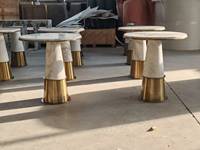 Table basse en marbre moderne pour salon, en pierre naturelle, imperméable, 700*700*750mm, 60KG