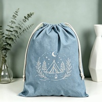 Pochette à cordon personnalisée en toile à motif de dessin animé, écologique, recyclable, réutilisable, sac de rangement étanche léger, cadeau de voyage