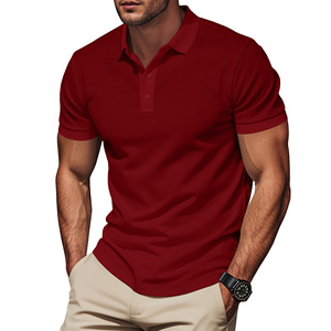 US Style Men's Formal for Shirt Solid Color Turn-<b>Down</b> Collar Color-Blocked Short Sleeve Jersey No-Wrinkle Treatment - Product Image 4