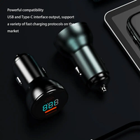 Cargador de carga súper rápida para coche de 100W + PD30W, adaptador para encendedor de cigarrillos, enchufe, pantalla Digital de Metal, carga Flash USB tipo C