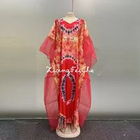 Nouvelle Robe Longue Ample Rétro en Organza Patchwork Européen-Américain Grande Ourlet Imprimée Africaine d'Été pour Femmes