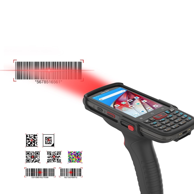 Wholesale 4 Inch Android 12 Rugged Pda Handheld Industrial Data Collector Wifi 4g 21 Keyboard Pda Barcode Reader for Logistics