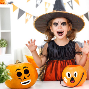 Lot de 12 feuilles d'autocollants décoratifs pour <span class=keywords><strong>Halloween</strong></span>, pour enfants, en papier synthétique écologique, motifs citrouille et visages de dessins animés, 5x7 - Product Image 4