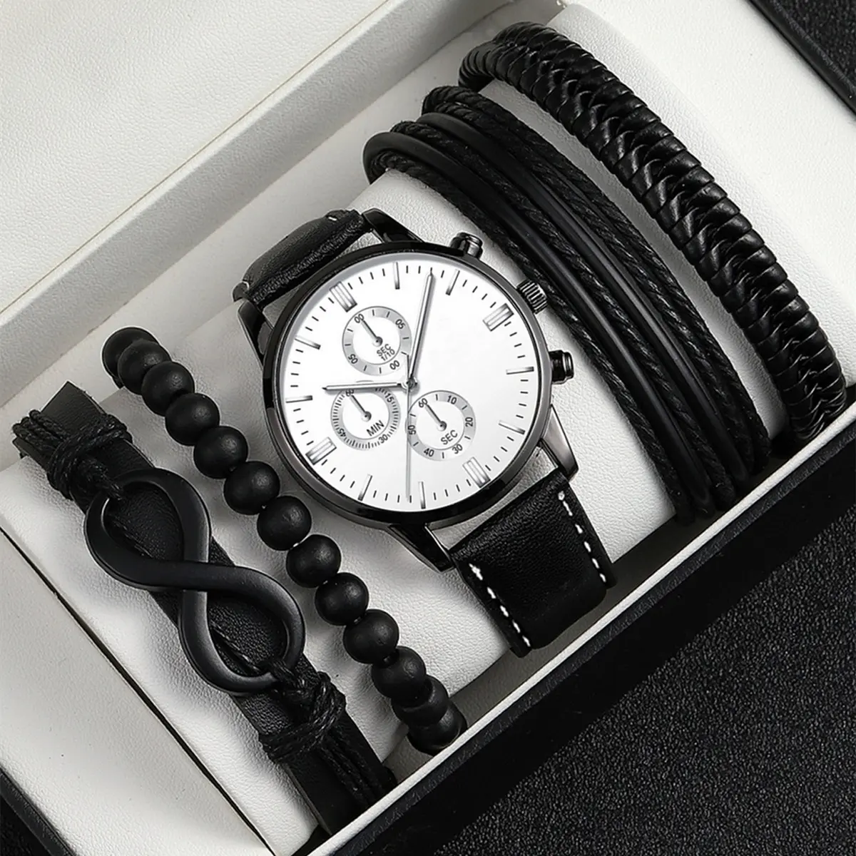 Luxe Herenhorloge Cadeauset Met Armband Orologio Uomo Reloj Para Hombre Mode Bulk Groothandel Polshorloges