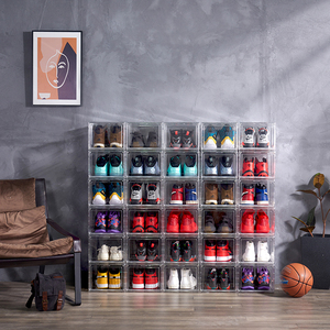 صندوق أحذية هنري OEM AJ مستطيل الشكل قابل للطي من البلاستيك الشفاف الأكريليك، منظم تخزين للأحذية الرياضية - Product Image 3