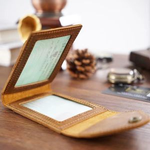 Portefeuille vintage en cuir Crazy Horse Litong Leather Goods, pliable, 6 pouces, porte-cartes d'identité et permis de conduire, unisexe - Product Image 3