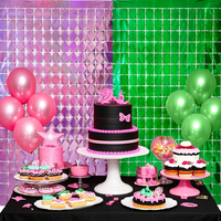 Rideaux holographiques laser personnalisés, décoration de fond carrée irisée scintillante, vente en gros pour mariage et fête d'anniversaire