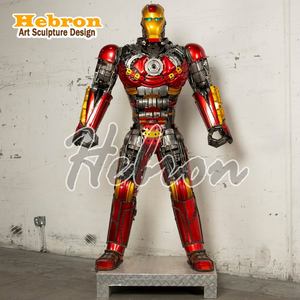 Statue de Iron Man en résine de grande taille, vente en gros d'usine, pour décoration de magasin, parc à thème, <span class=keywords><strong>cinéma</strong></span> 4S, avec éclairage LED, sculpture en métal recyclé - Product Image 4