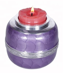 Urna de metal para velas conmemorativas, urna para cenizas funerarias, urna grabada para velas, urna con luz, urna de diseño para cenizas, urna dorada grabada - Product Image 3