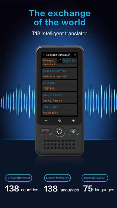Smart Portable Electronic Translator 138 Online Languages Voice ...