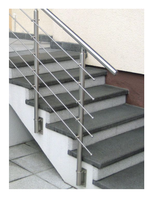 Rampe d'escalier verticale en acier inoxydable Ace Modern pour intérieur et extérieur
