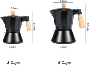 Cafetera italiana de aluminio clásica, 2 tazas, válvulas dobles controladas por temperatura, estufa, olla Moka de inducción - Product Image 2