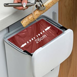 Cubo <span class=keywords><strong>de</strong></span> basura montado en <span class=keywords><strong>la</strong></span> pared, con tapa, para cocina, armario, puerta, coche, reciclaje - Product Image 3