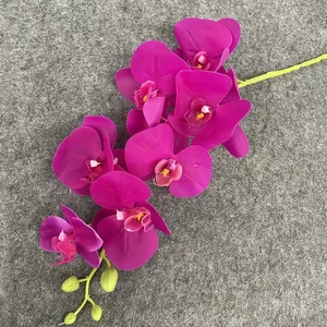 7 cabeças simulado impressão 3D simulação orquídea, real toque simulação borboleta orquídea casa casamento decoração flores