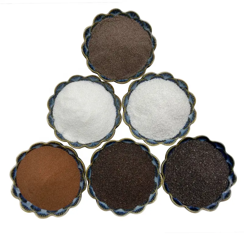 Materiale abrasivo materiale nero smeriglio sabbia lucidatura corindone bianco sabbiatura allumina fusa marrone per sabbiatura