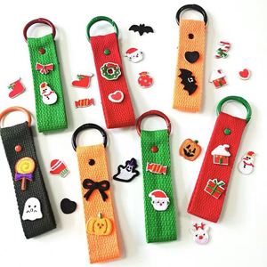Porte-clés personnalisé avec patch en tissu, cordon et mousqueton métallique, avec logo de marque - Product Image 3