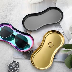 <b>Mini</b> Eyeglass Shaped Jewelry Storage Trays Stainless Steel Jewelry Display Tray Home Decoration Serving Plate Shell Shape Dish - Product Image 4
