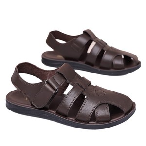 Sandales d'été pour hommes en cuir véritable de qualité supérieure, confortables, décontractées, légères, respirantes, avec semelle intérieure en PU flexible - Product Image 6