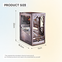 Kit de Bricolage Maison de Poupées Miniature Joyeux Noël, Diorama de Livre, Artisanat en Métal, Plastique, Bois, Lumières LED, Puzzles 3D, Coffret Cadeau, Échelle 1:32
