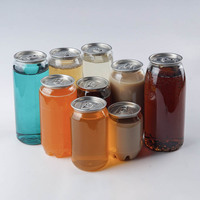Pot d'emballage vide en PET transparent de qualité alimentaire avec couvercle à ouverture facile en aluminium pour jus, lait, café, thé boba, noix et snacks