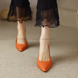 Factory Hot Sale New Women Solid Color Pointed Toe Sexy Pretty Girl High Heel <b>Shoes</b> - Product Image 3