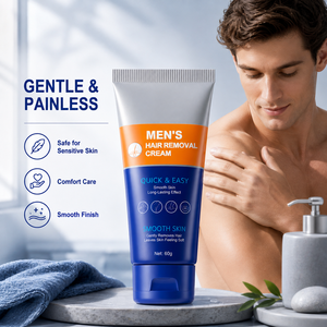 Crema Depilatoria para <span class=keywords><strong>Hombre</strong></span> OEM ODM 60g, Pasta Depilatoria Indolora para Pecho, Piernas, <span class=keywords><strong>Axilas</strong></span>, Espalda, Eliminador de Vello Grueso, Gel Corporal Suave - Product Image 3
