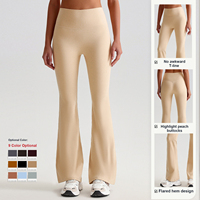 Pantalon de yoga et de sport pour femme, coupe évasée, taille haute, effet seconde peau, moulant, pour Pilates et danse, avec effet liftant des hanches, décontracté