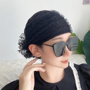 YASEEN Wavy Edge Solid Color Breathable Women's <b>Wedding</b> Banquet Four-Season Islamic Fashion <b>Hat</b> - Product Image 1