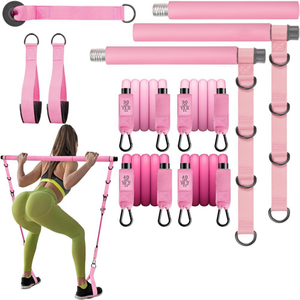 <span class=keywords><strong>Barre</strong></span> de Pilates réglable avec bandes de résistance en TPE pour femmes, équipement d'entraînement multifonctionnel à domicile, entraînement des jambes et des bras, portable - Product Image 1