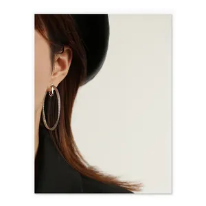 2021 gold/platinum fashion HOOP temperament big brand circle earrings clip women