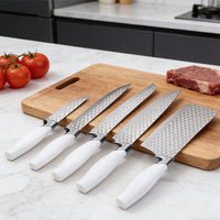 Ensemble de couteaux de cuisine de chef en acier inoxydable de haute qualité avec manche en plastique