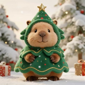 Peluche Capybara <span class=keywords><strong>de</strong></span> Noë<span class=keywords><strong>l</strong></span> Personnalisée Mascotte <span class=keywords><strong>de</strong></span> Fête Jouet en Peluche Doux pour Décoration Festive et Cadeau - Product Image 3